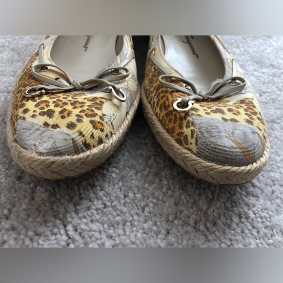 Salvatore Ferragamo Leopard Floral Espadrilles Sandals 8 4A - Picture 14 of 14